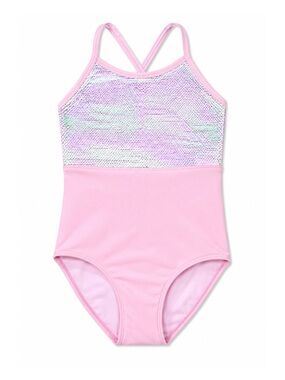 More Than Magic Pink Flip Sequin One Piece Swimsuit Girls Size XL 14/16